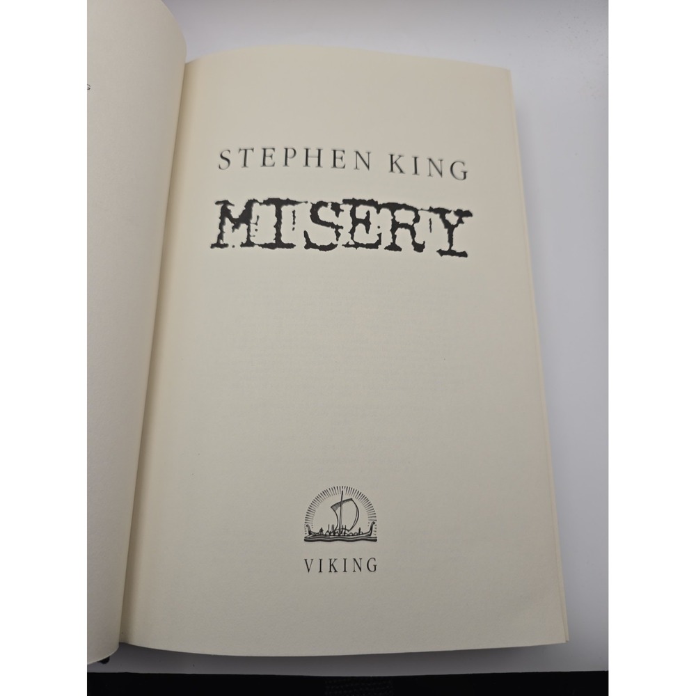 Stephen King Misery 1987 First Edition 2nd Printing Hardcover No Dust Jacket